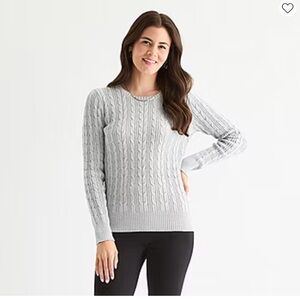 🌺 3/$10 mix & match St. John's Bay Cable Knit Sweater XLT NWT!